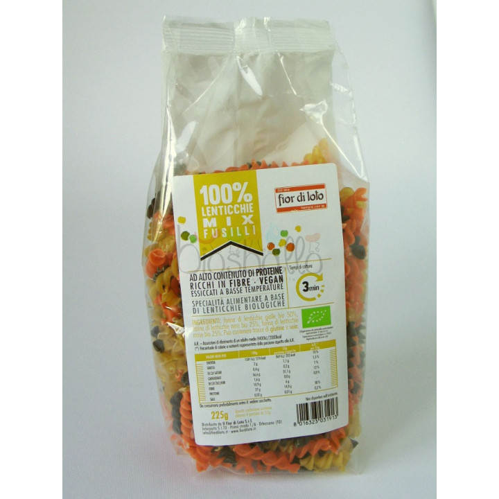 Fusilli di lenticchie mix bio 225g