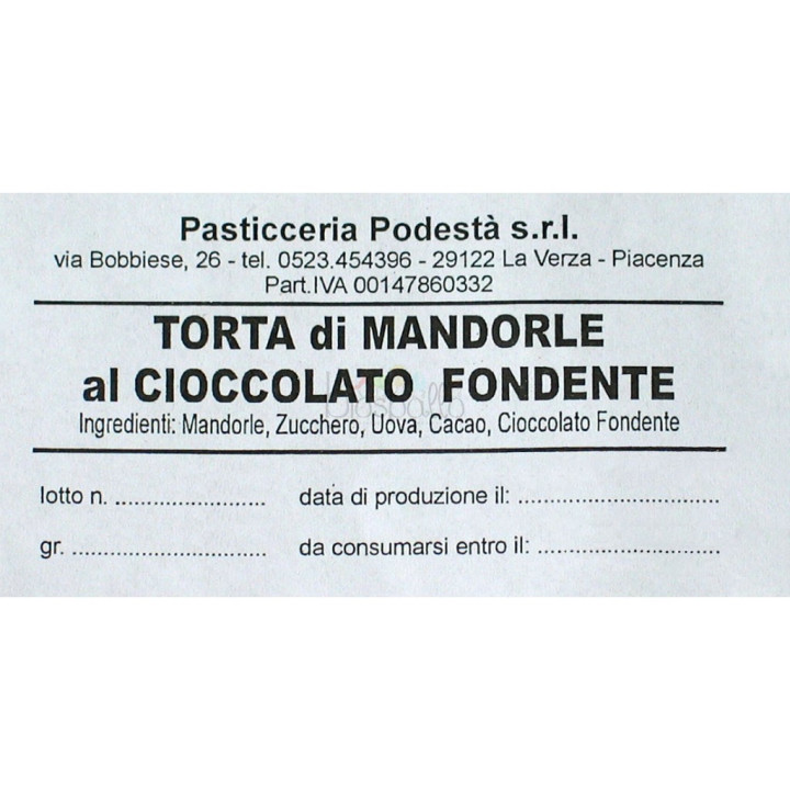Torta di mandorle e cioccolato fondente 450g