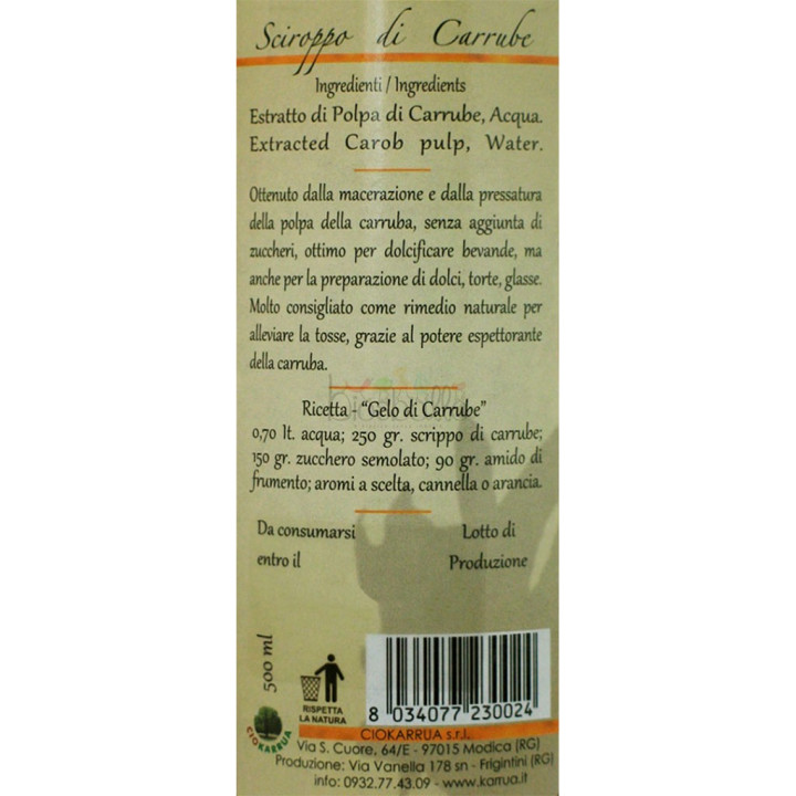 Sciroppo di Carrube 500ml