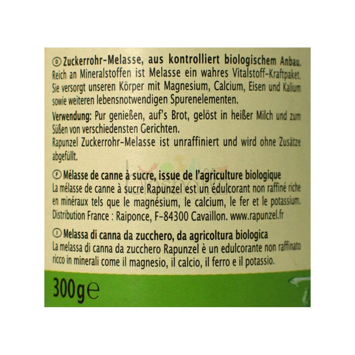 Melassa di zucchero di canna 300g