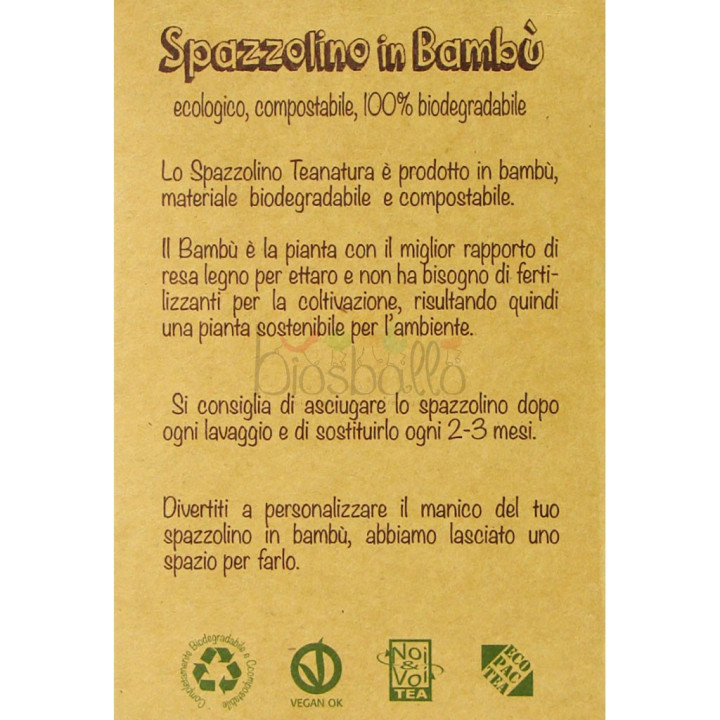Spazzolino denti di bambù per Bambini