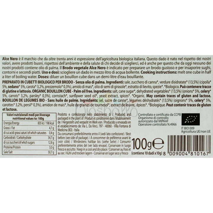 Dado vegetale Alce Nero 100g