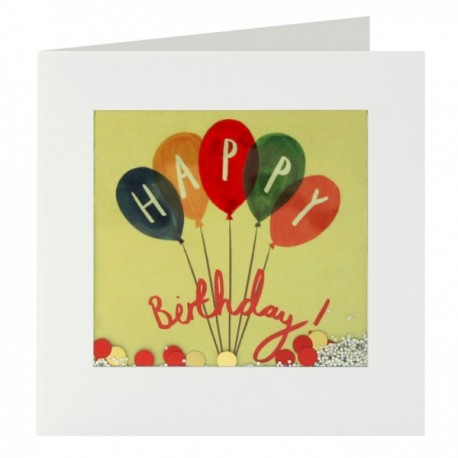Biglietto d'Auguri con brillantini - Palloncini colorati