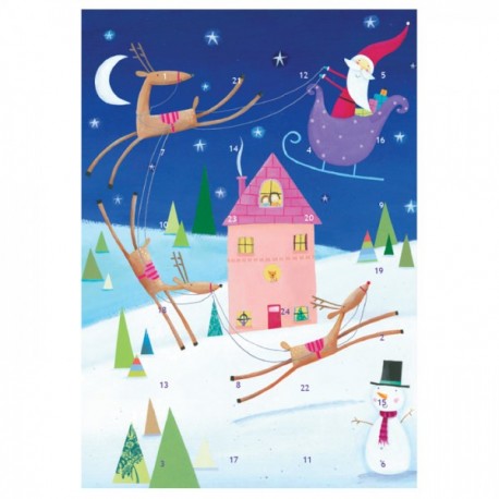 Calendario dell'Avvento - Babbo Natale e la slitta