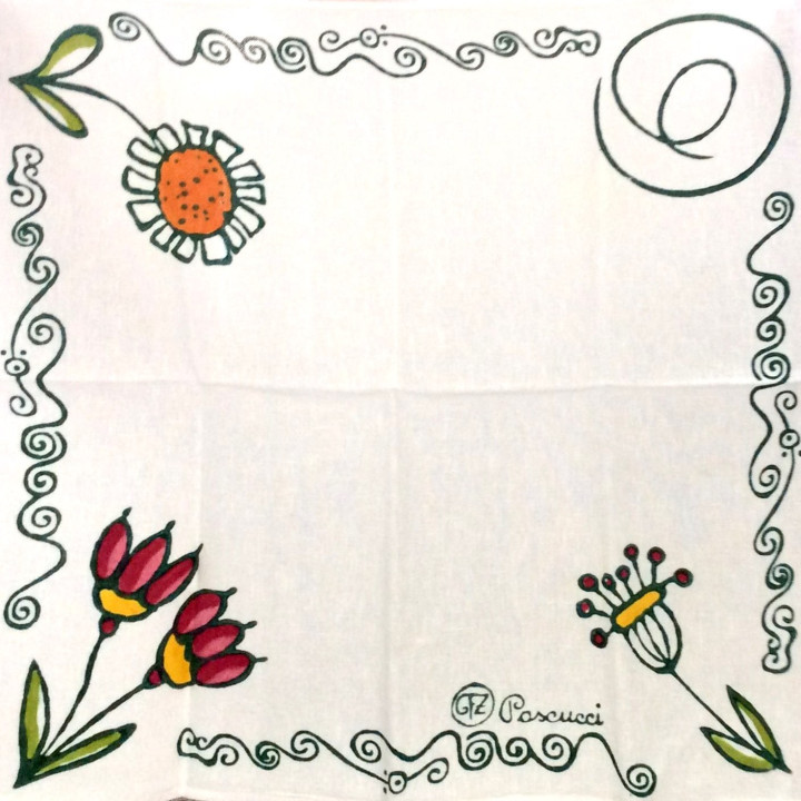 Tovaglietta Canovaccio 100% lino Fiori Pascucci 65x65
