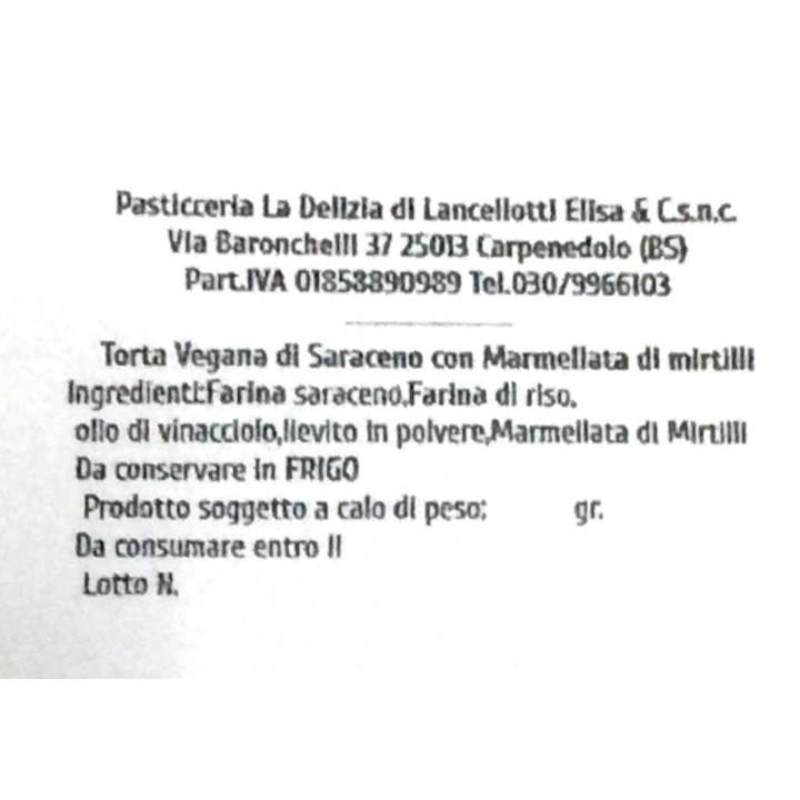 Torta senza zucchero 500g