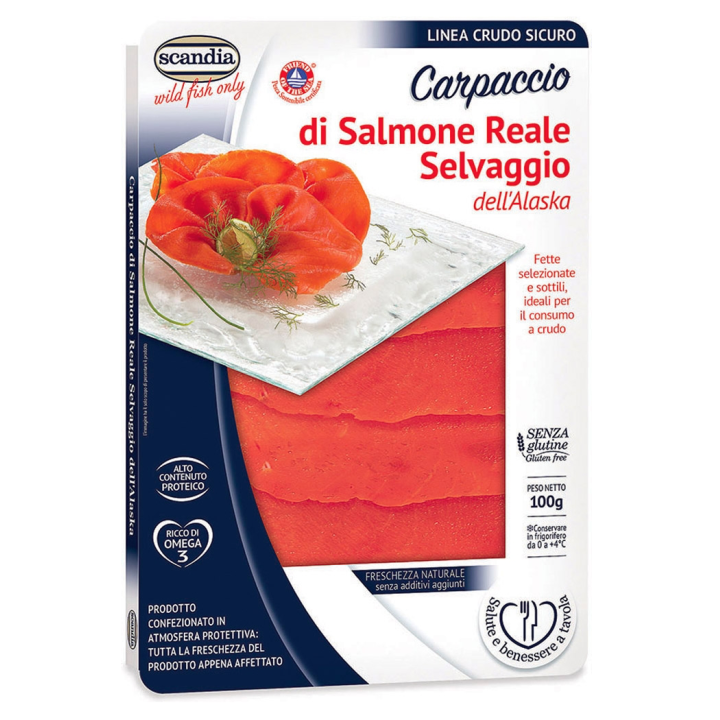 Carpaccio di Salmone Reale crudo 100g