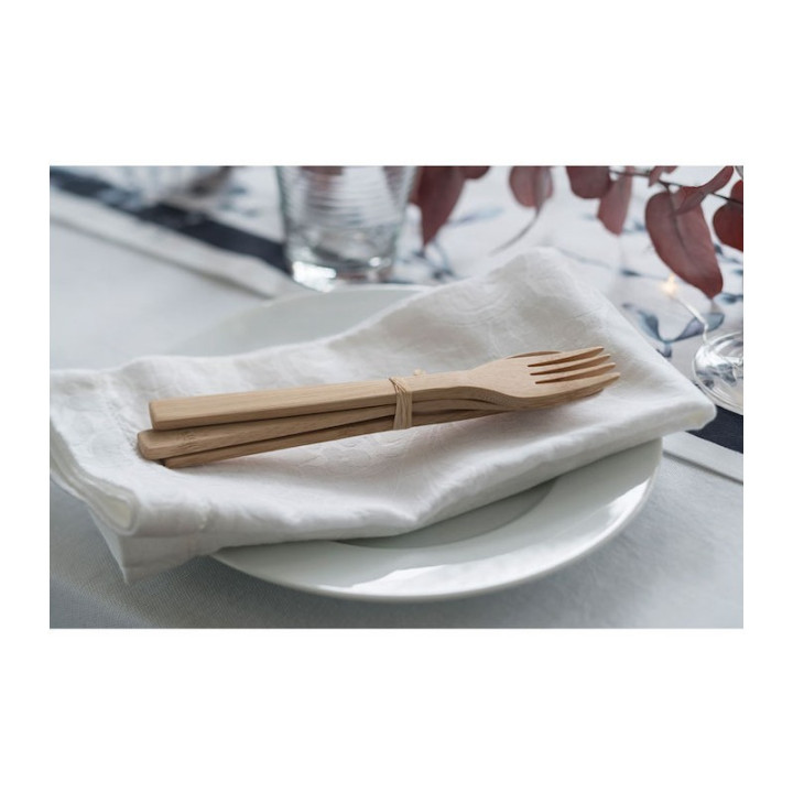 Set Coltello, Forchetta e Cucchiaio in bambù