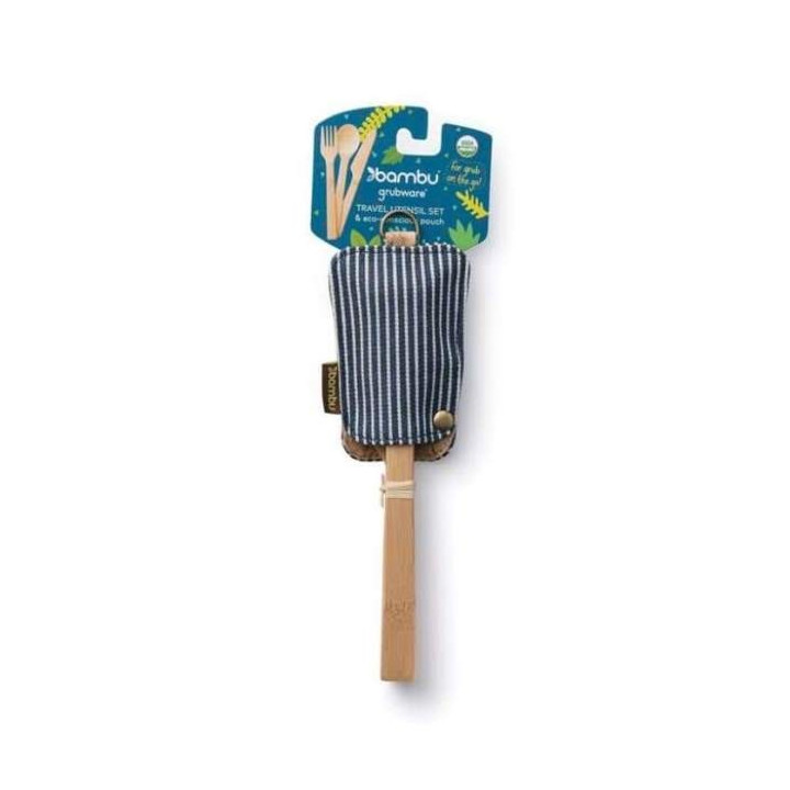 Set di utensili da viaggio con custodia in cotone biologico
