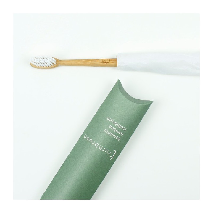 Spazzolino denti medio - setole olio di ricino - oliva