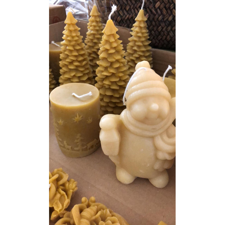 Candela Babbo Natale 100% cera d'api