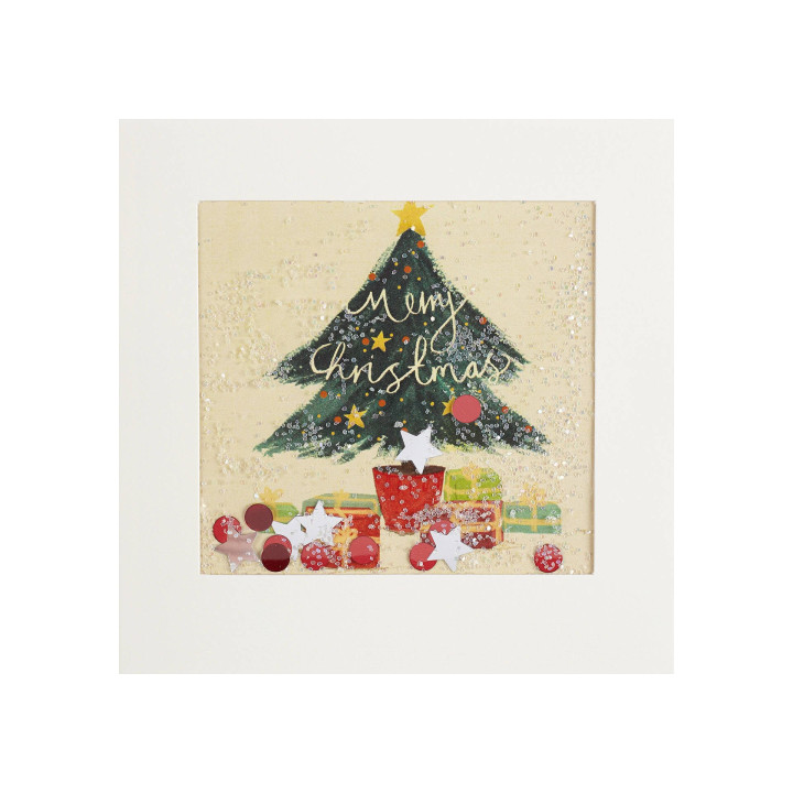 Biglietto d'Auguri con brillantini - Albero di Natale