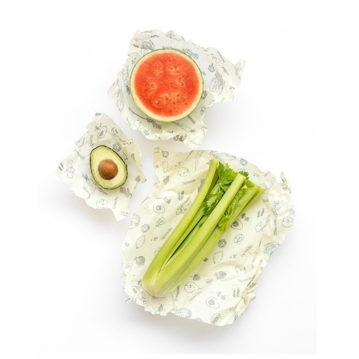 kit di 3 avvolgi-alimenti in cera d'api