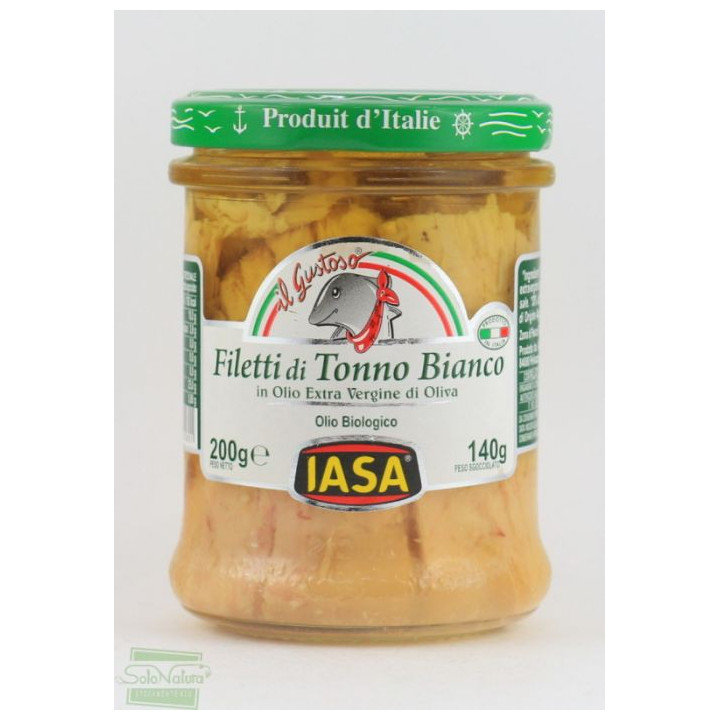 Filetti di Tonno Bianco all'olio di oliva biologico 220g