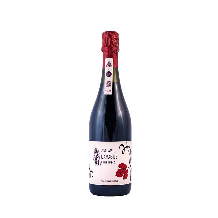 Vino Lambrusco Grasparossa DOC amabile senza solfiti 75cl