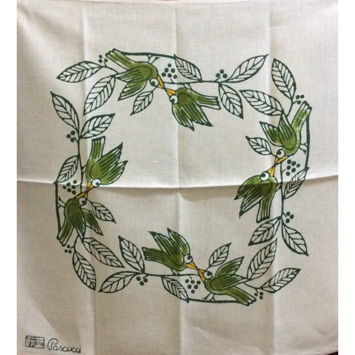 Tovaglietta Canovaccio 100% lino Uccellini  Pascucci 65x65