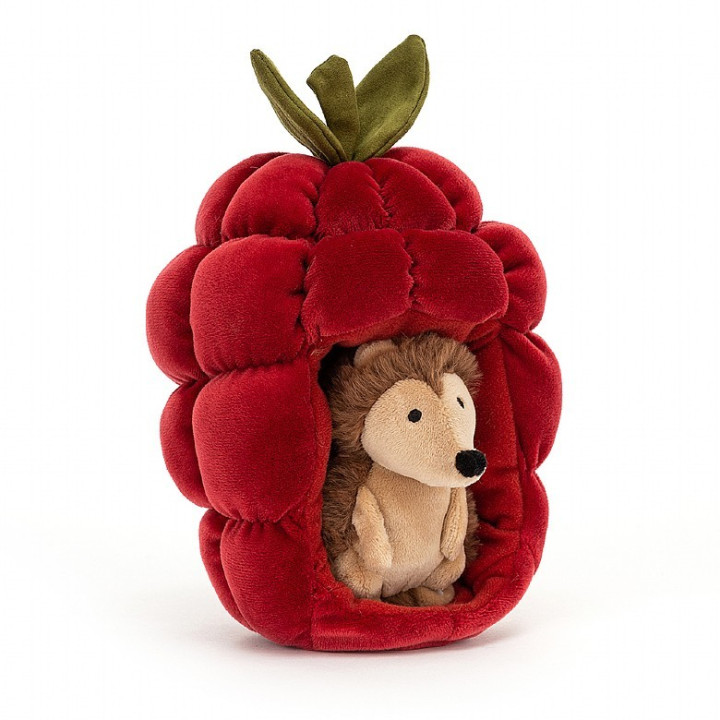 Peluche Riccio con casa Lampone 18x13cm