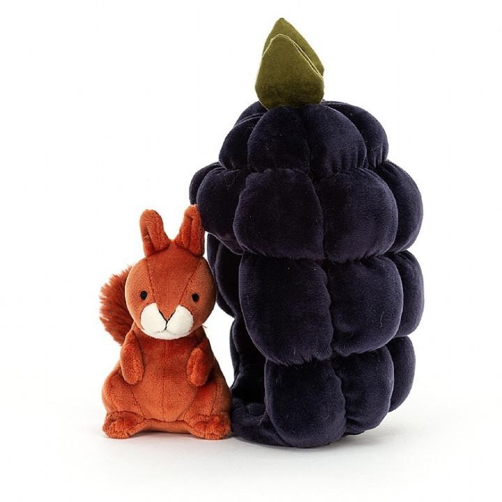 Scoiattolo con mora peluche 18cm