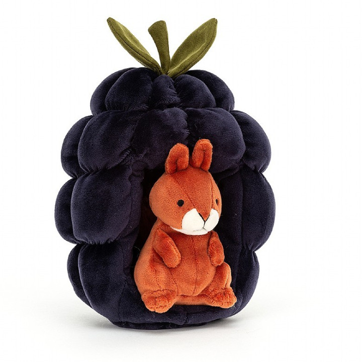 Scoiattolo con mora peluche 18cm