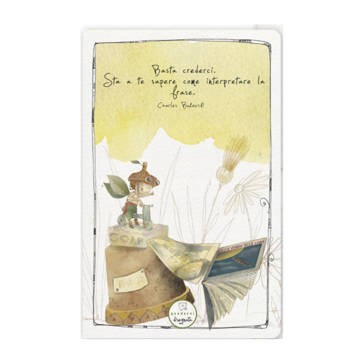 Quaderno 'believe it' 10x15 cm di carta ecologica con illustrazioni
