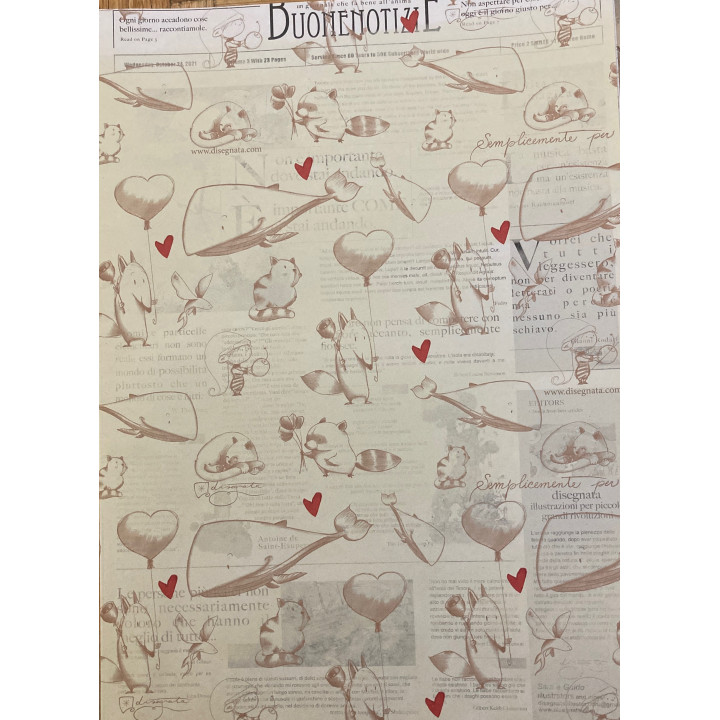 Carta da regalo con illustrazioni 'Buone notizie' 70x100
