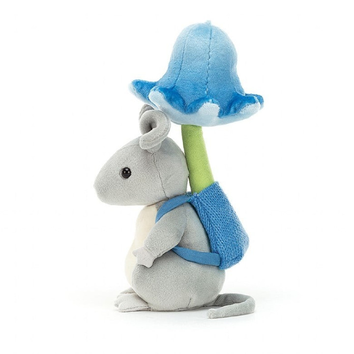 Topino raccoglitore di fiori peluche 22x9cm