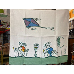 Tovaglietta Canovaccio 100% lino Biciclette Pascucci 65x65