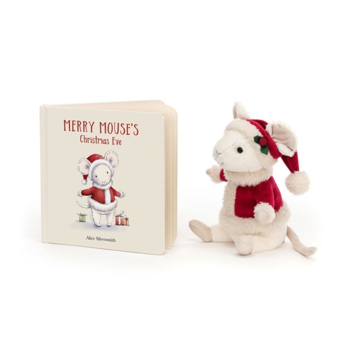 Merry Mouse's Christmas Eve Book And Merry Mouse Peluches Jellycat