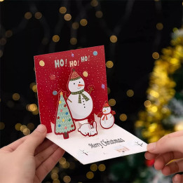 Biglietto d'Auguri Natale 3D - Pupazzo di neve