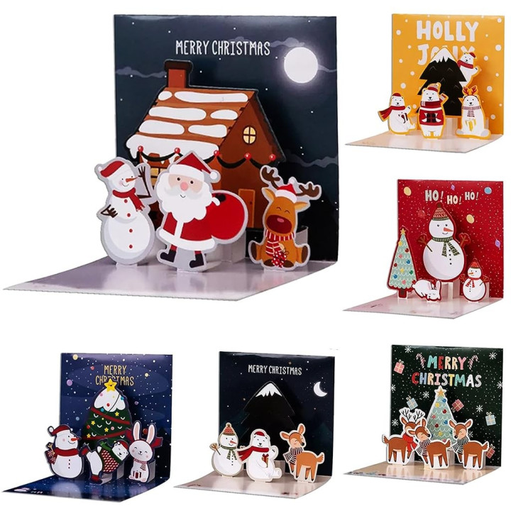 Biglietto d'Auguri Natale 3D - Pupazzo di neve