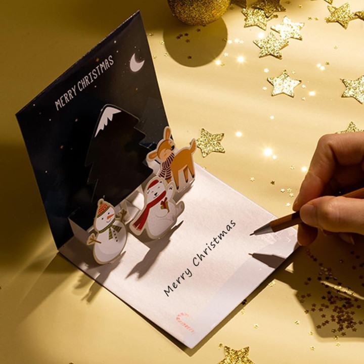 Biglietto d'Auguri Natale 3D - Pupazzo di neve