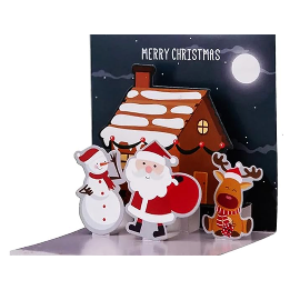 Biglietto d'Auguri Natale 3D - Pupazzo di neve