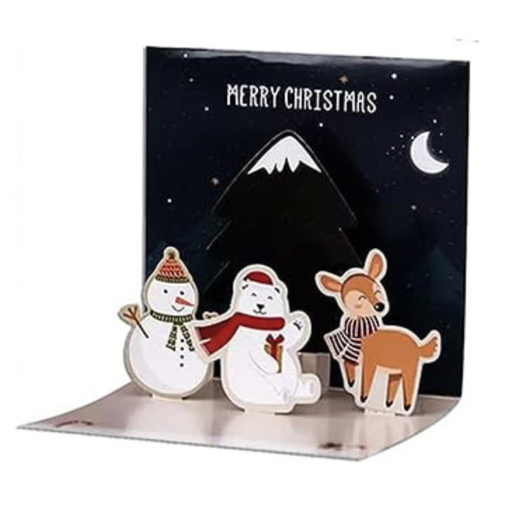 Biglietto d'Auguri Natale 3D - Pupazzo di neve
