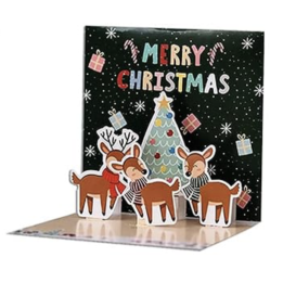 Biglietto d'Auguri Natale 3D - Merry Christmas renne