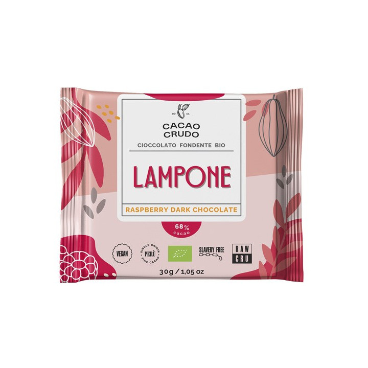 Cacao Crudo Fondente Lampone 30g