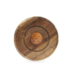 Piattino Porta incenso in legno e ceramica